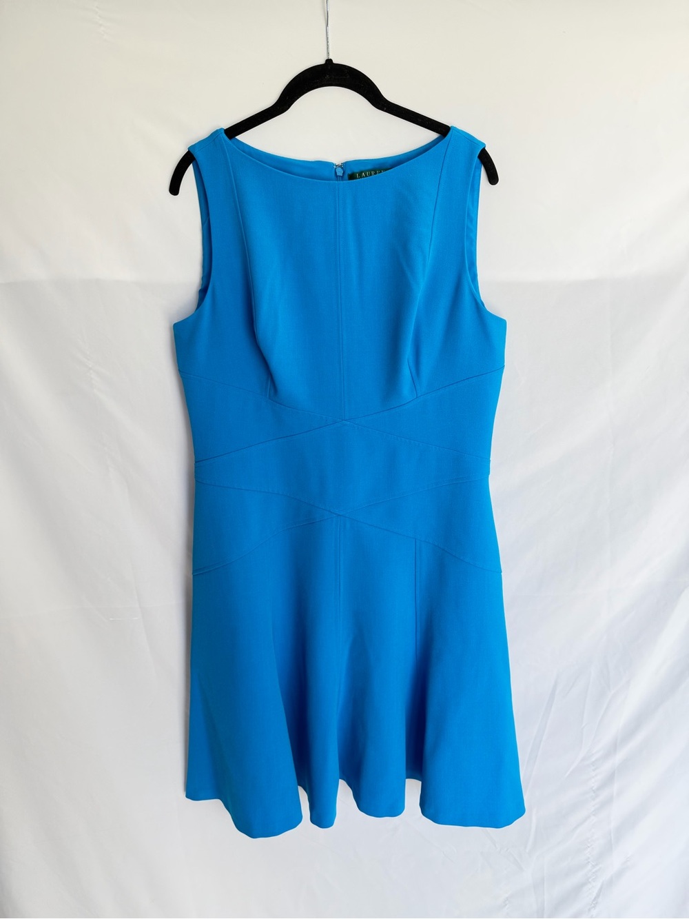 Ralph Lauren Bright Blue Sleeveless Fit-and-Flare Dress
